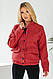 Бомбер жіночий штучний кашемір, колір темно-кораловий, 257R325, фото 5