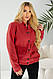 Бомбер жіночий штучний кашемір, колір темно-кораловий, 257R325, фото 7