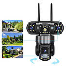 4G камера відеоспостереження з потрійним об'єктивом для вуличного спостереження з поворотним механізмом, фото 5