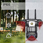 4G камера відеоспостереження з потрійним об'єктивом для вуличного спостереження з поворотним механізмом, фото 8