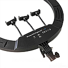 Кільцева LED лампа 56см RGB для селфі та стримінгу з регульованою яскравістю та тримачами для телефону, фото 3