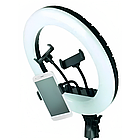 Кільцева LED лампа 56см RGB для селфі та стримінгу з регульованою яскравістю та тримачами для телефону, фото 7