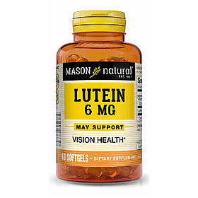 Лютеїн 6мг, Lutein, Mason Natural, 60 гелевих капсул