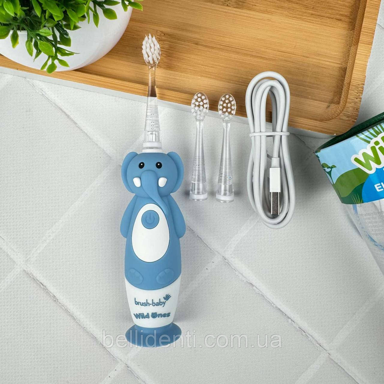 Звукова зубна щітка Brush Baby WildOnes Sonic (від 0 до 10 років) Слоник