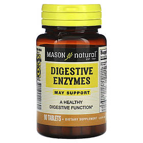 Травні ферменти, Digestive Enzymes, Mason Natural, 90 таблеток