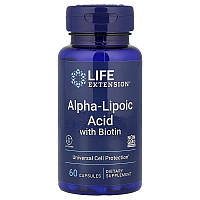 Альфа-ліпоєва кислота з біотином, 250 мг, Alpha-Lipoic Acid with Biotin, Life Extension, 60 капсул