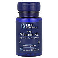 Вітамін К2, 45 мг, Mega Vitamin K2, Life Extension, 30 капсул