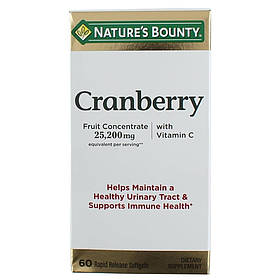 Журавлина, Cranberry with Vitamins C, Nature's Bounty, 60 гелевих капсул