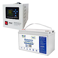 Комплект інвертор Volt Polska SINUS PRO 2200 E PLUS 1200/2200W + Акумулятор  LiFePO4 12,8V