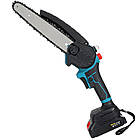 Акумуляторна ланцюгова пилка 8 дюймів з двома акумуляторами для садових робіт та розпилу деревини, фото 2