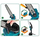 Акумуляторна ланцюгова пилка 8 дюймів з двома акумуляторами для садових робіт та розпилу деревини, фото 8