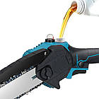 Акумуляторна ланцюгова пилка 8 дюймів з двома акумуляторами для садових робіт та розпилу деревини, фото 9