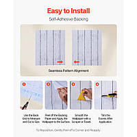 Самоклеючі шпалери VEVOR, 45 см x 12 м, настінні шпалери, клейка плівка з текстурою білого дерева, водонепроникні, меблева плівка,