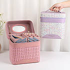 Косметичка органайзер із дзеркалом для жінок фіолетова дорожня для зберігання косметики, фото 2