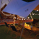 Вулична гірлянда із сонячною панеллю 50 лампочок теплий білий для прикраси саду тераси та балкона, фото 3