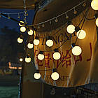 Вулична гірлянда із сонячною панеллю 50 лампочок теплий білий для прикраси саду тераси та балкона, фото 6