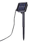 Вулична гірлянда із сонячною панеллю 50 лампочок теплий білий для прикраси саду тераси та балкона, фото 7