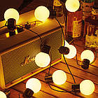 Вулична гірлянда із сонячною панеллю 50 лампочок теплий білий для прикраси саду тераси та балкона, фото 8