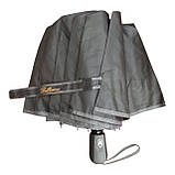 Парасолька жіноча напівавтомат Bellissimo M531 на 10 карбонових спиць Чорний з сірою облямівкою смужкою, фото 3