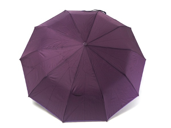 Парасолька жіноча напівавтомат Bellissimo M531 на 10 карбонових спиць Фіолетова з бузковою облямівкою смужкою, фото 1