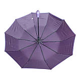 Парасолька жіноча напівавтомат Bellissimo M531 на 10 карбонових спиць Фіолетова з бузковою облямівкою смужкою, фото 3