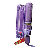 Парасолька жіноча напівавтомат Bellissimo M531 на 10 карбонових спиць Фіолетова з бузковою облямівкою смужкою, фото 4