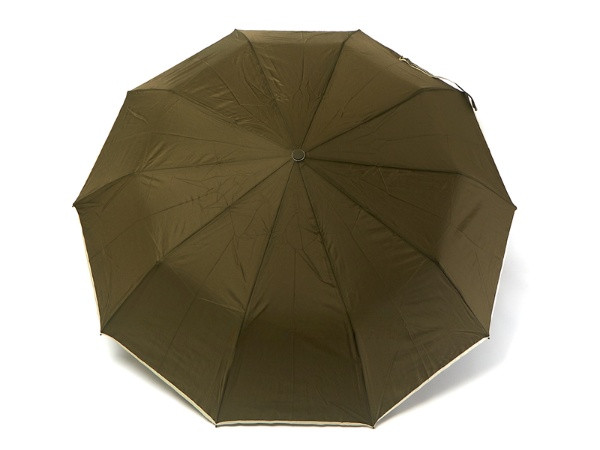 Парасолька жіноча напівавтомат Bellissimo M531 на 10 карбонових спиць Коричнева з бежевою облямівкою смужкою, фото 1