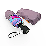 Жіноча міні-парасолька автомат 4 складання Frei Regen fcs6004 23 см Фрезова з райдужною облямівкою смужкою в коробці, фото 3