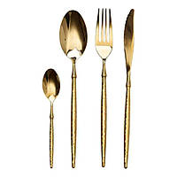 Набір столових приборів золото на 6 персон 24 предмети ложки, виделки, ножі Золото HP-20-15