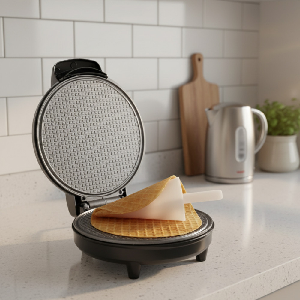 Електровафельниця BITEK BT-220 для хрустких вафель та ріжків потужна 1200Вт з антипригарним покриттям, фото 1