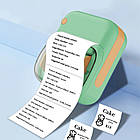 Портативний принтер B-3 термопринтер для наклейок етикеток та QR-кодів зелений компактний, фото 6