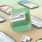 Портативний принтер B-3 термопринтер для наклейок етикеток та QR-кодів зелений компактний, фото 8