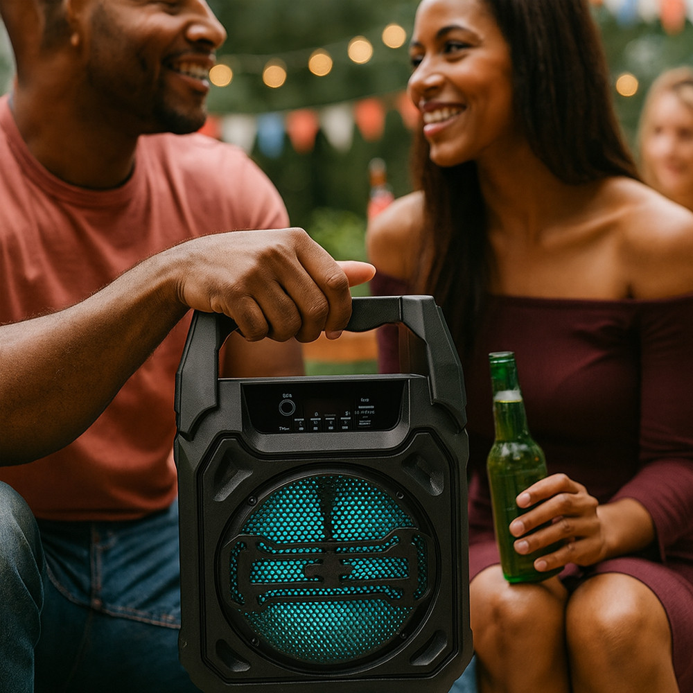 Портативна Bluetooth колонка з мікрофоном для караоке та музики потужна автономна акустична система, фото 1