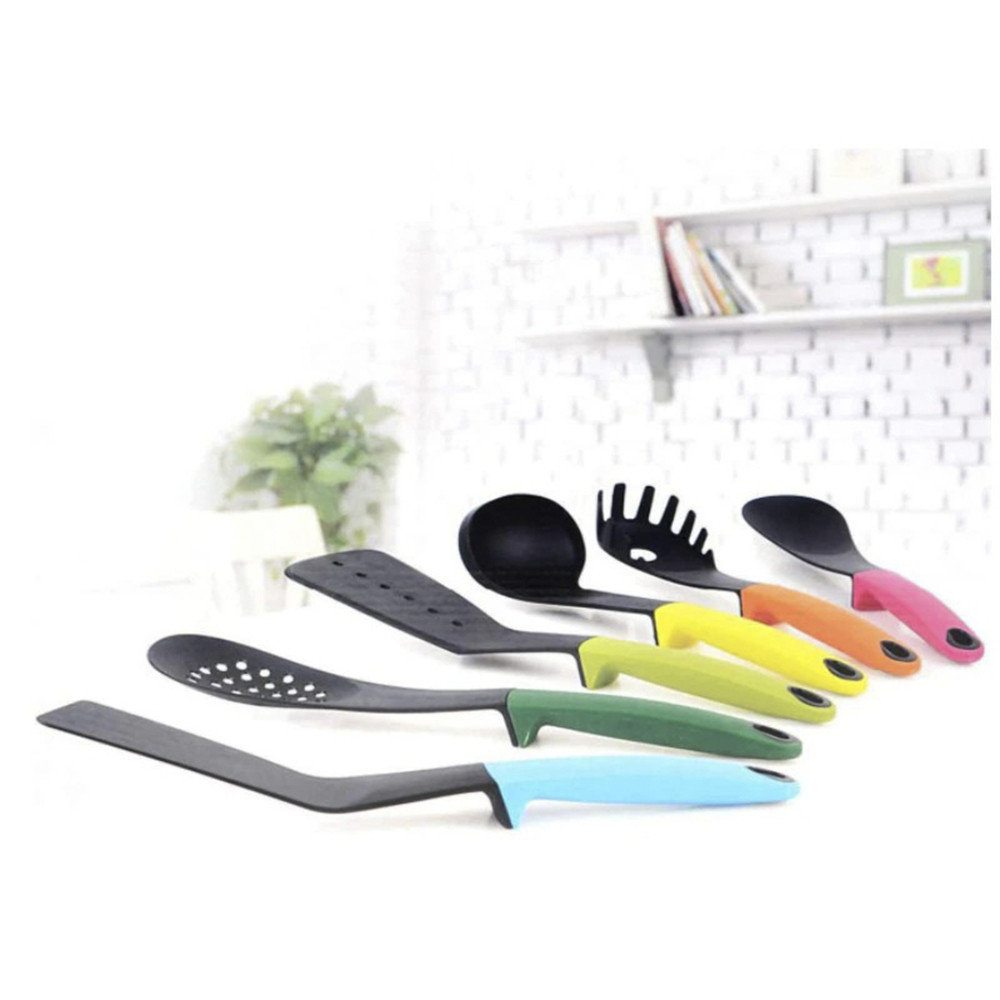 Набір кухонного приладдя Kitchen Cutlery Set 6 предметів для готування та сервірування з силікону на підставці, фото 1