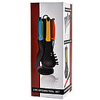 Набір кухонного приладдя Kitchen Cutlery Set 6 предметів для готування та сервірування з силікону на підставці, фото 9