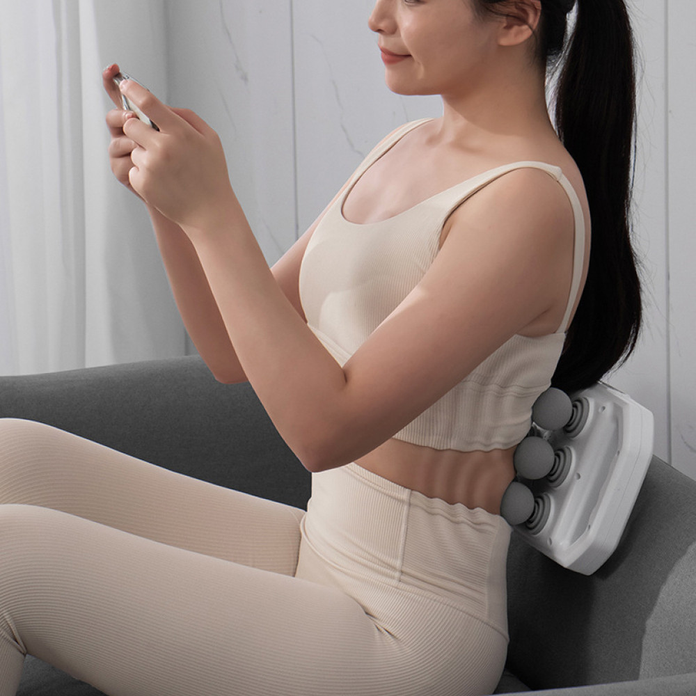 Масажер для тіла з 6 роликами вібромасажер для спини та шиї з живленням від USB для зняття напруги, фото 1