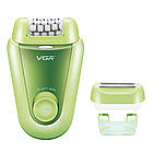 Епілятор V-758 акумуляторний з USB для жінок з двома насадками для епіляції та гоління, фото 3