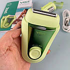 Епілятор V-758 акумуляторний з USB для жінок з двома насадками для епіляції та гоління, фото 4