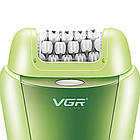 Епілятор V-758 акумуляторний з USB для жінок з двома насадками для епіляції та гоління, фото 6