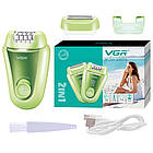 Епілятор V-758 акумуляторний з USB для жінок з двома насадками для епіляції та гоління, фото 10