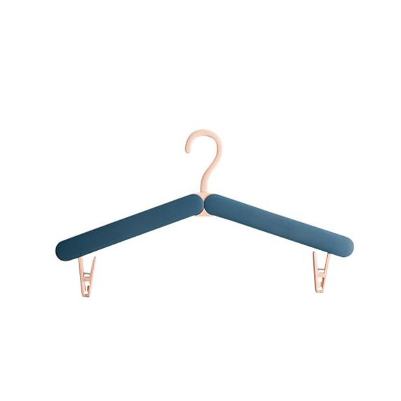 Складана вішалка для одягу з зажимами, пластик. Синя