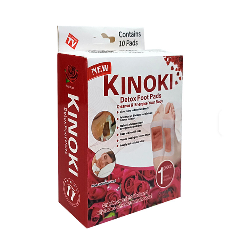 Пластирі для виведення токсинів для ніг із червоною трояндою Kinoki, 10 шт/уп