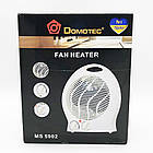 Електричний тепловентилятор Domotec MS 5902 для обігріву приміщень 2000 Вт компактний та портативний, фото 9