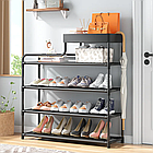 Полиця для взуття CLOTHES RACK 5-рівнева стелаж для зберігання взуття чорна для передпокою та вбиральні, фото 2