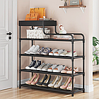 Полиця для взуття CLOTHES RACK 5-рівнева стелаж для зберігання взуття чорна для передпокою та вбиральні, фото 5