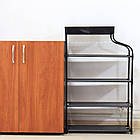Полиця для взуття CLOTHES RACK 5-рівнева стелаж для зберігання взуття чорна для передпокою та вбиральні, фото 6