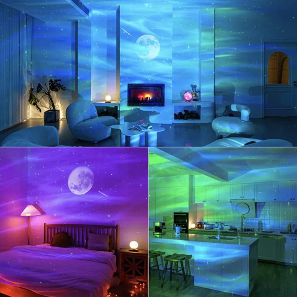 Нічник проектор зоряного неба з колонкою для дітей та дорослих створює атмосферу релаксації., фото 1