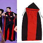 Двостороння накидка з капюшоном карнавальний плащ для Хеллоуїна стильний чорний червоний балахон, фото 5