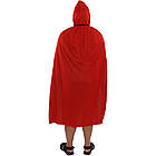 Двостороння накидка з капюшоном карнавальний плащ для Хеллоуїна стильний чорний червоний балахон, фото 7