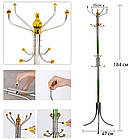 Стійка для одягу підлогова з 16 гачками для передпокою та офісу стійка та переносна з нержавіючої сталі, фото 8